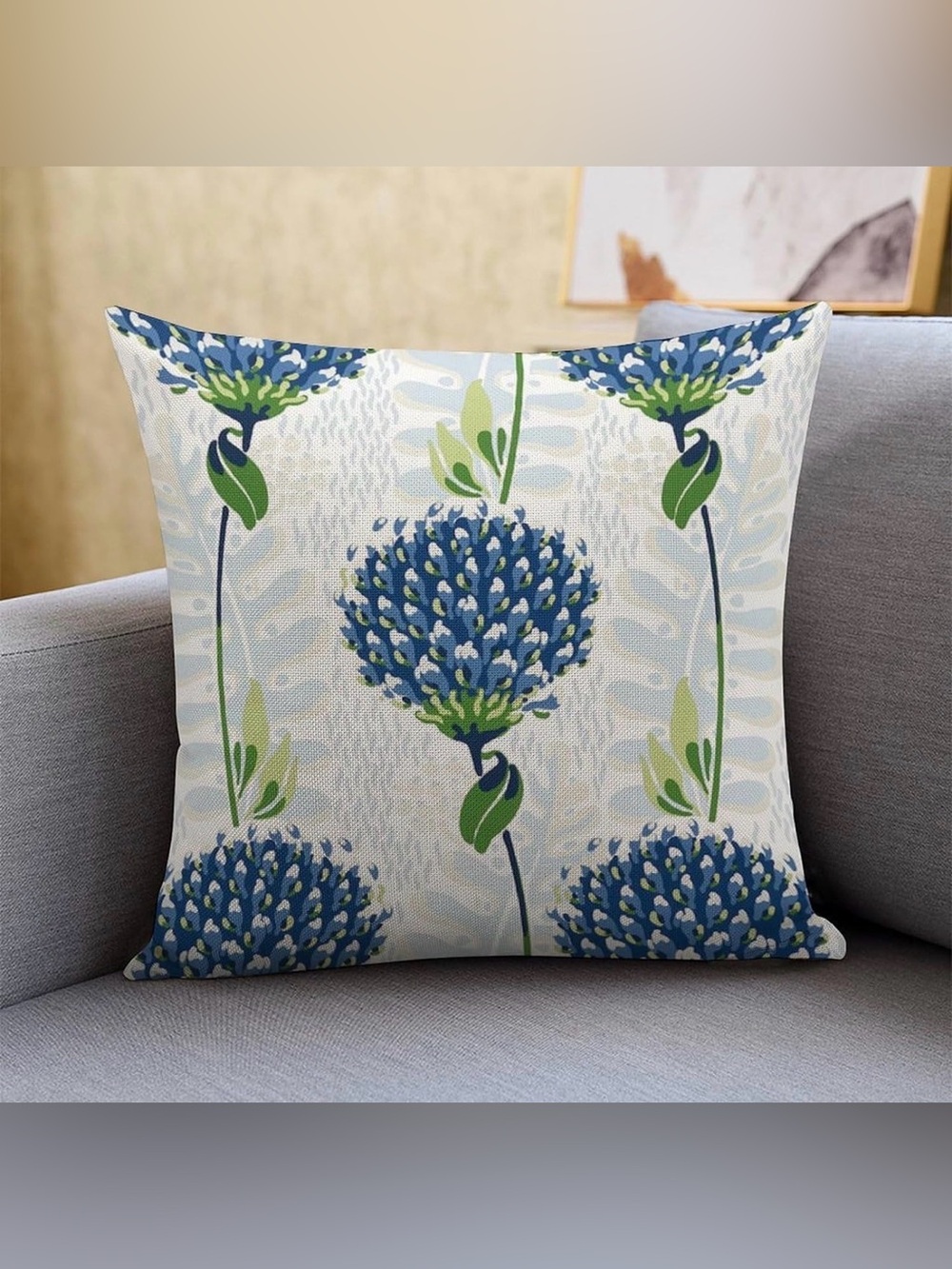 ✴️New✴️Floral Blue and Green Decorative Throw Pillow Cover (No Insert)